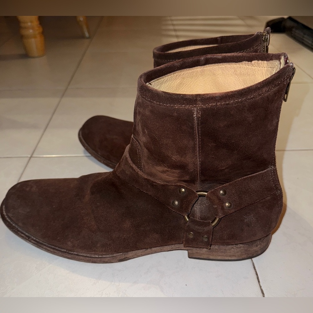 Frye Dark Brown Suede Boots